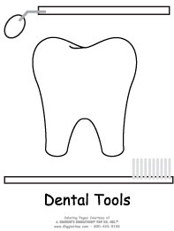 dentist tools coloring page