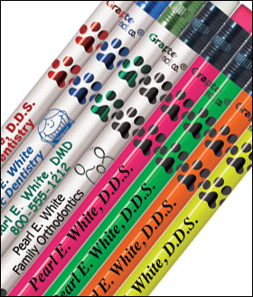 Personalized Paw Print Pencils | Giggletimetoys.com