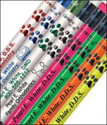 Personalized Paw Print Pencils